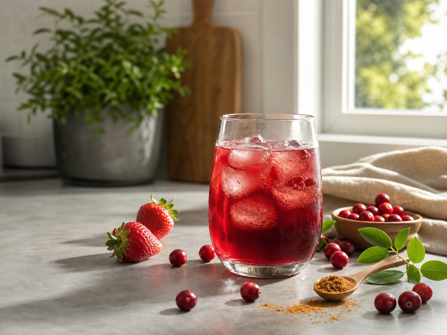 A simple morning ritual drink on a kitchen counter